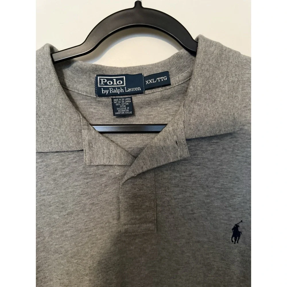 Polo Ralph Lauren Gray XXL Big‎ & Tall Men's Cotton Polo Shirt Short Sleeve Logo